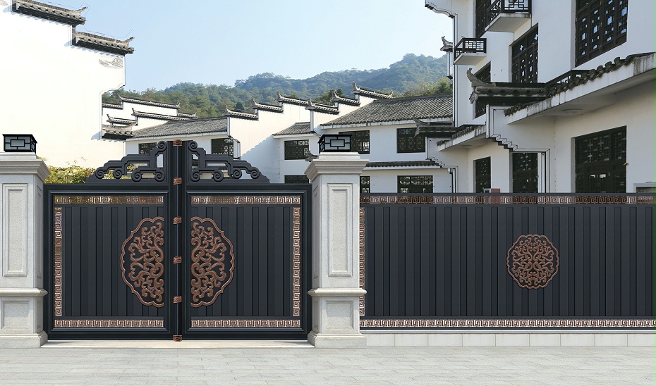 中式传统别墅铝艺大门
